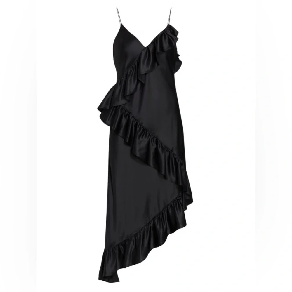 Cami NYC Black Asymmetrical Ruffle Dress - Picture 1 of 5